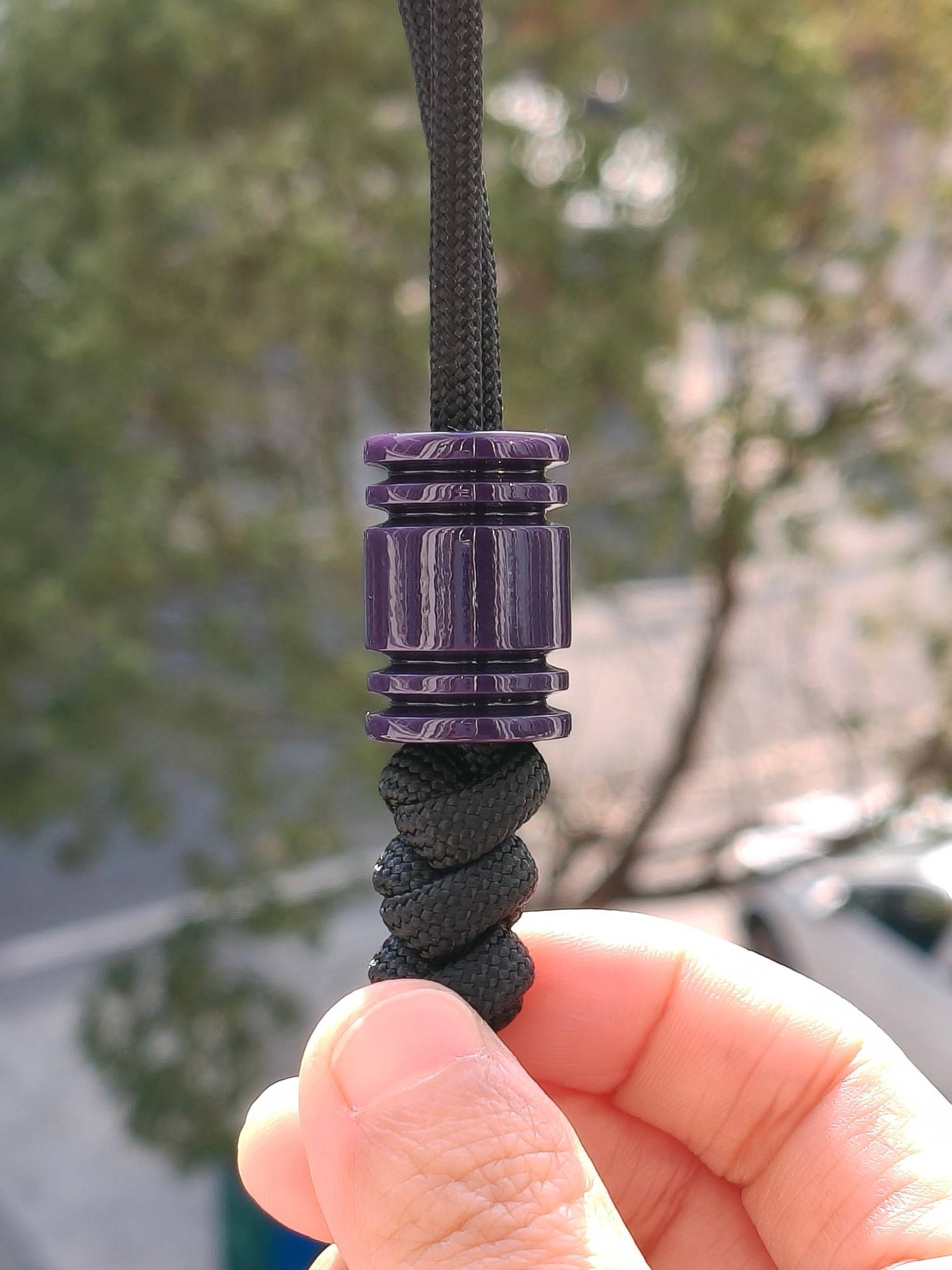 SSD工作室 几何形树脂刀坠挂件 紫色