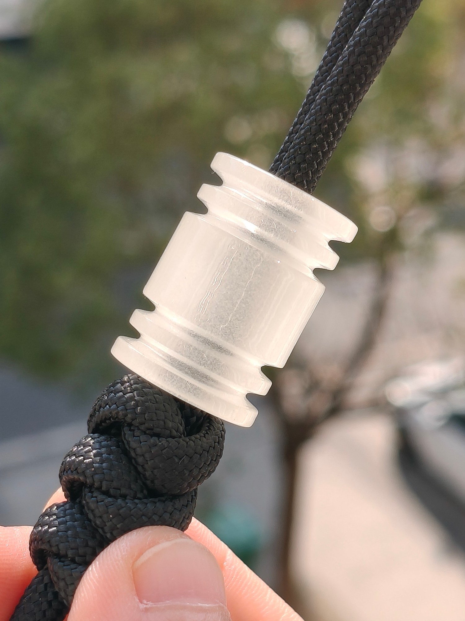 SSD工作室 几何形树脂刀坠挂件 透明蓝