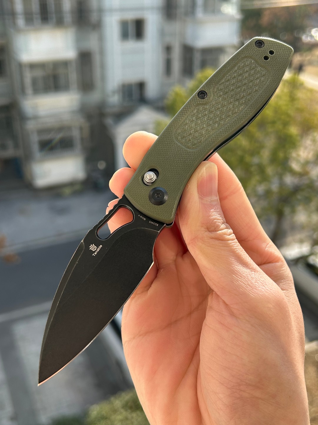 Tenable Heron Nitro-V钢 G10手柄 B2124V5 橄榄绿 500