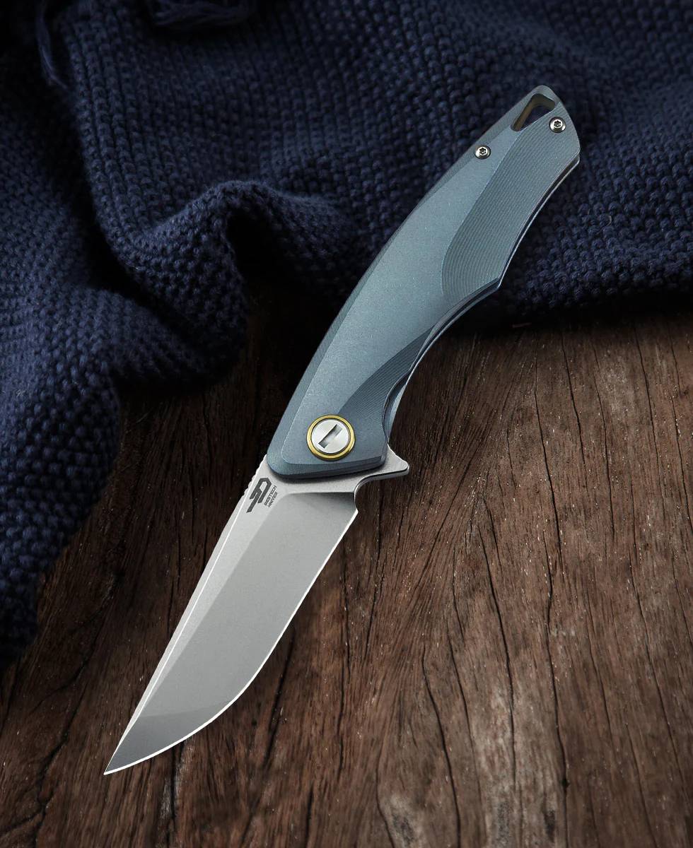 BESTECH DOLPHIN CPM-S35VN钢 钛合金手柄 BT1707B 复古蓝色 1344