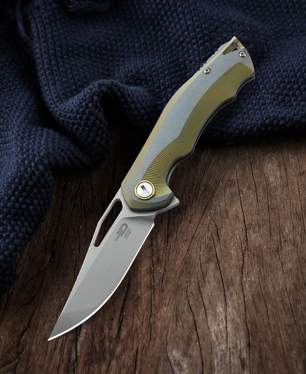 BESTECH TERCEL CPM-S35VN钢 钛合金手柄 BT1708A 金色 1344