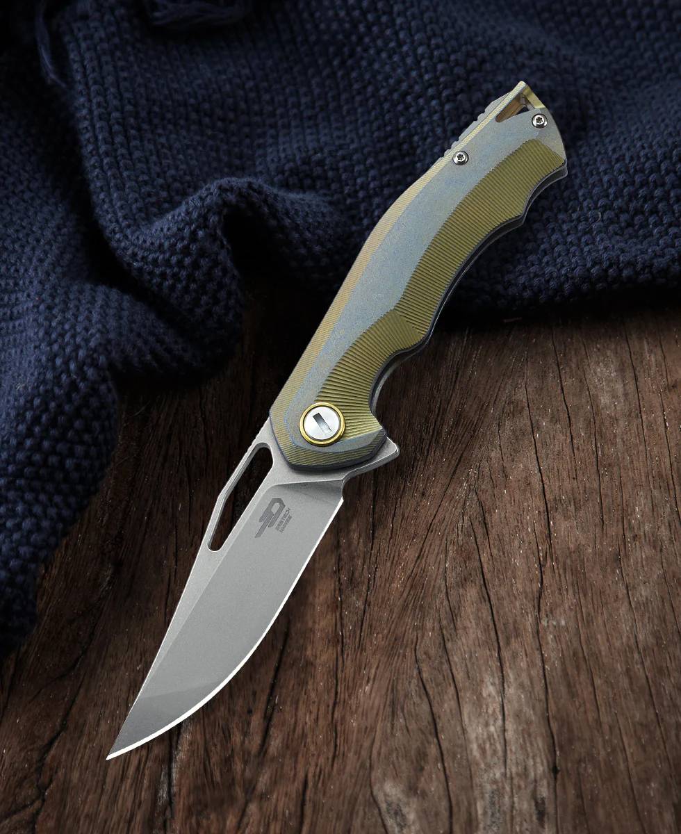 BESTECH TERCEL CPM-S35VN钢 钛合金手柄 BT1708A 金色 1344