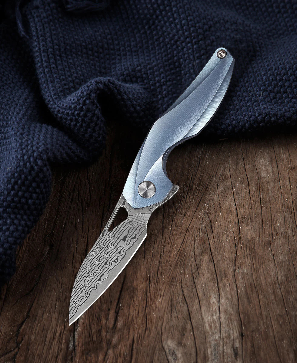 BESTECH THE RETICULAN 大马士革钢 钛合金手柄 BT1810H 蓝色 777