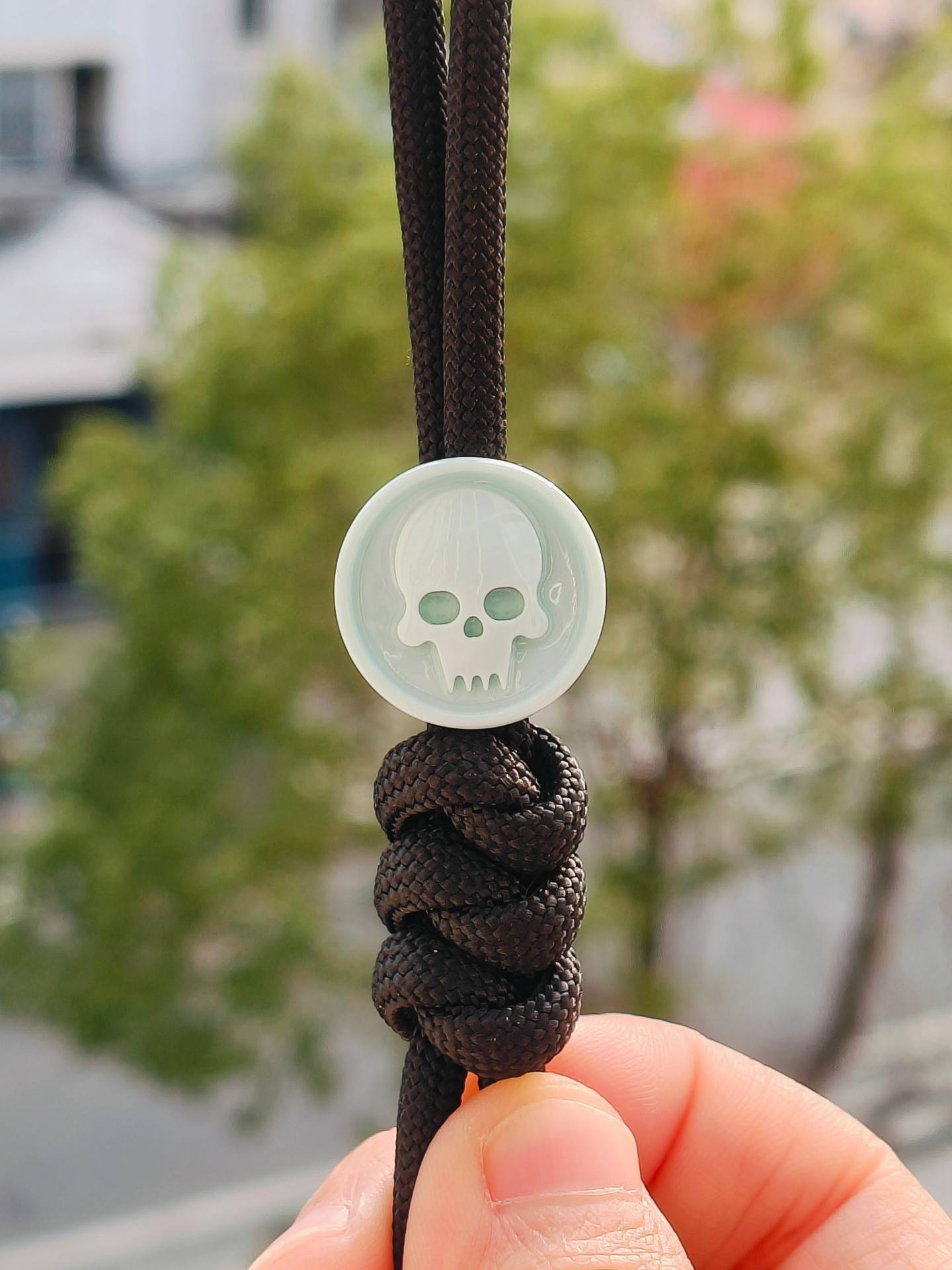 SSD工作室 白色树脂刀坠骷髅挂件 蒂芙尼蓝色 35