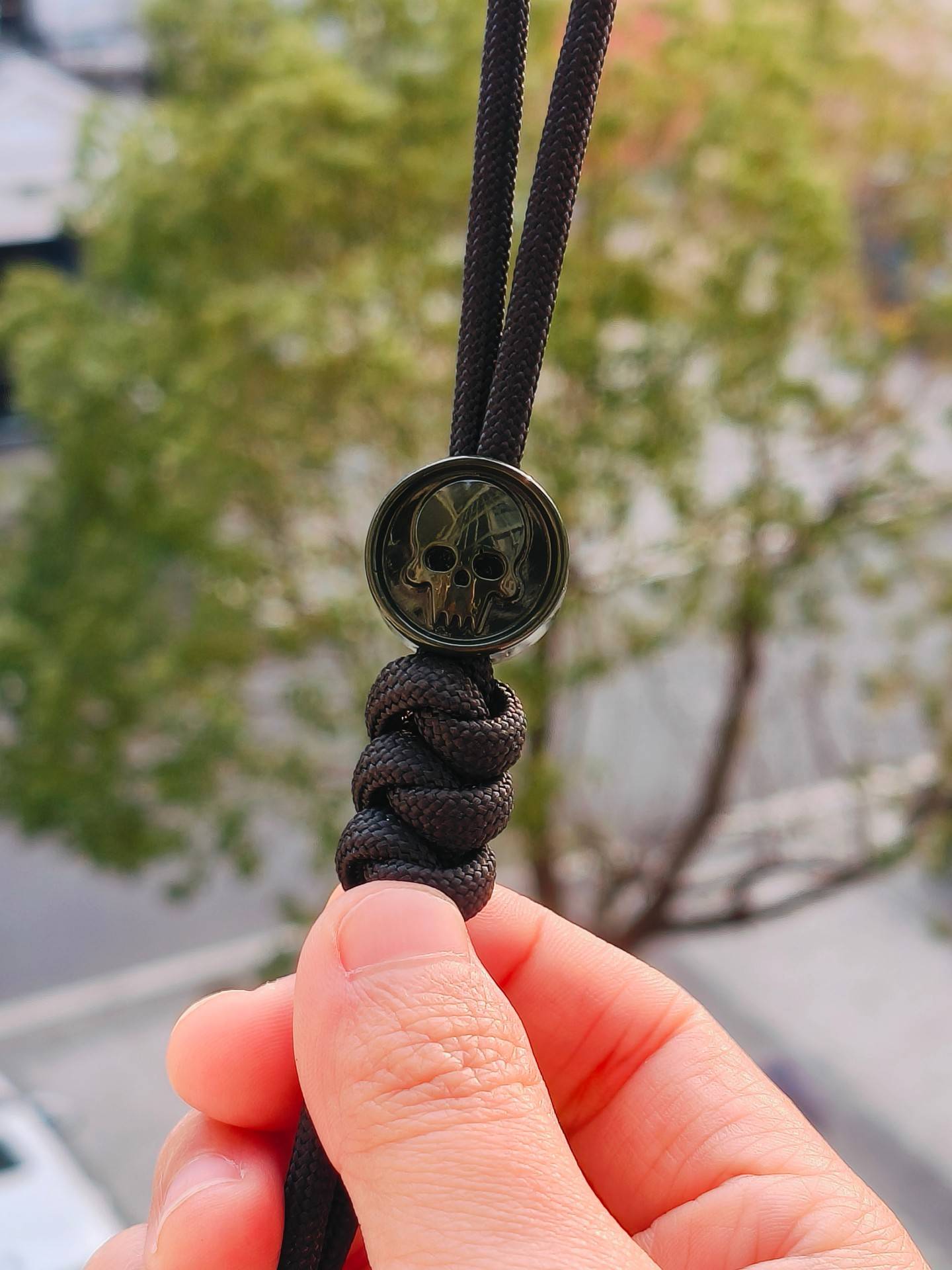 SSD工作室 白色树脂刀坠骷髅挂件 军绿色 35