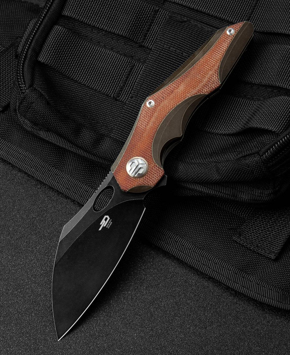 BESTECH NOGARD M390钢 钛+Micarta镶嵌手柄 BT2105F 青铜色 2086