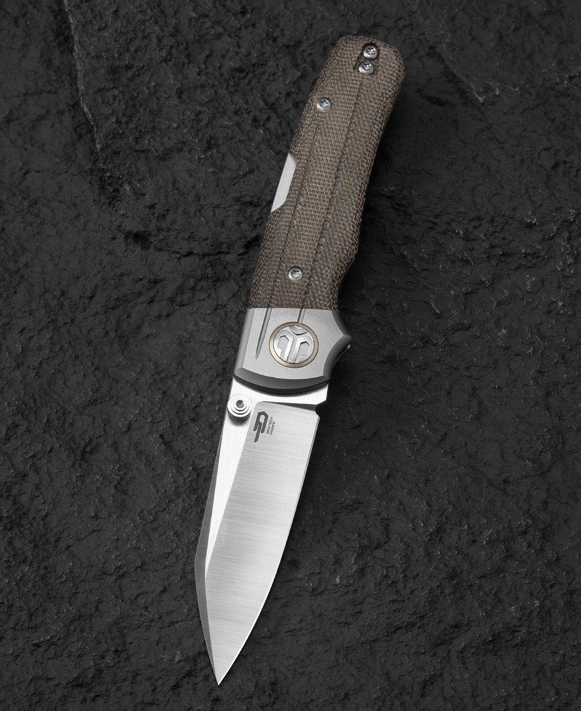 BESTECH TONIC M390钢 钛+Micarta镶嵌手柄 BT2204C 棕褐色 2023