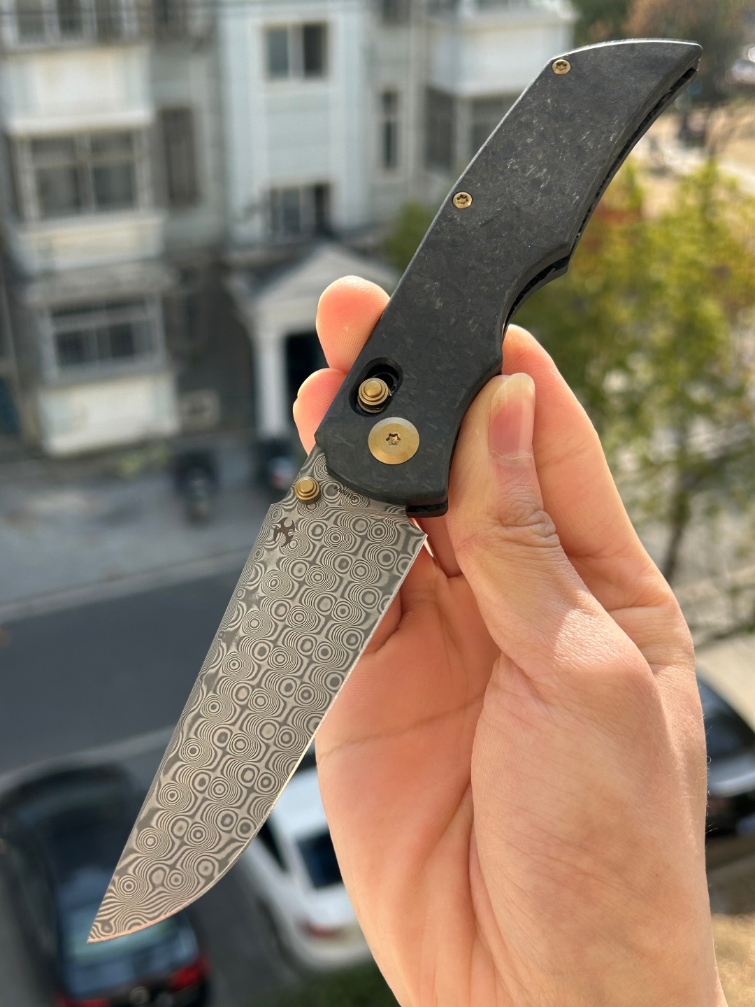 KANSEPT SIF 大马士革钢 碳纤维手柄 K1100V4 黑色 1460