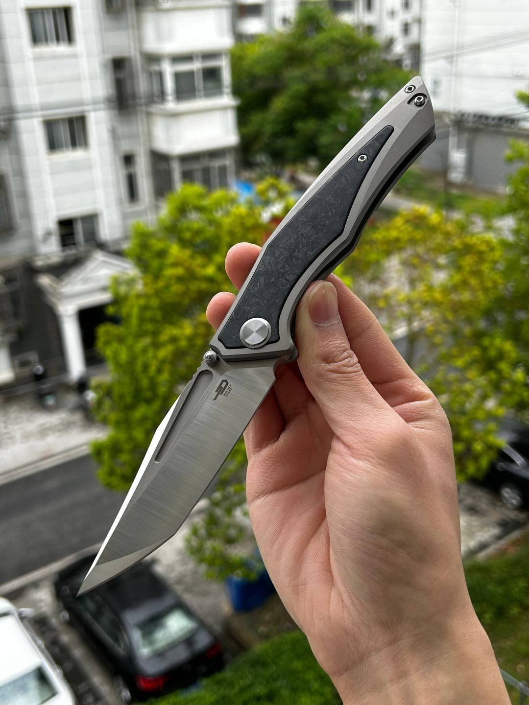 BESTECH TOGATTA M390钢 钛+碳纤维手柄 BT2102F 浅灰色 2079