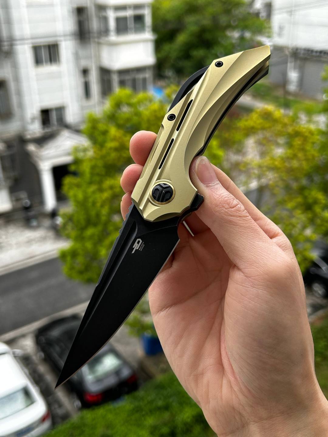 BESTECH VIGIL M390钢 钛合金手柄 BT2201E 金色 2079