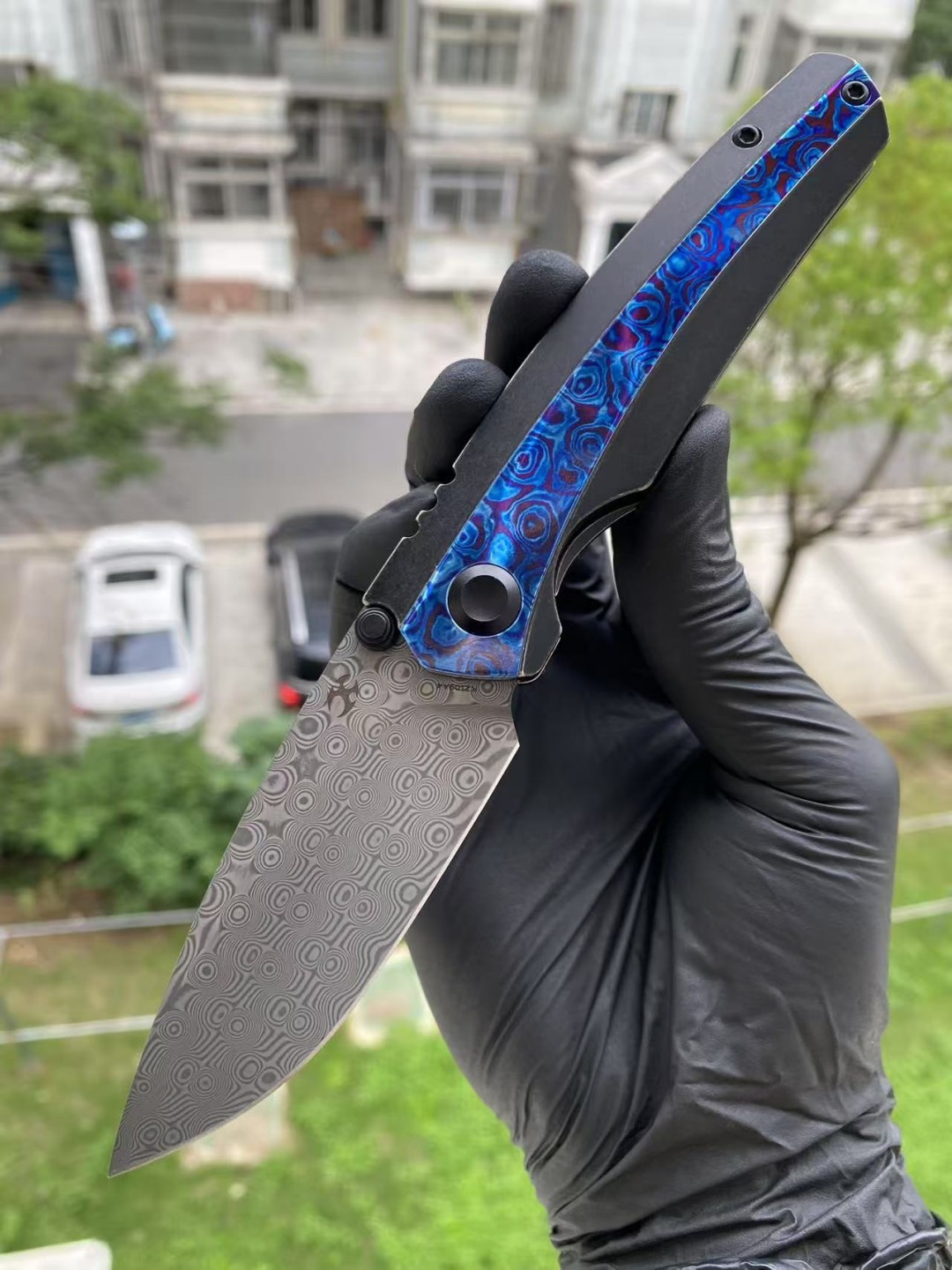 【特惠】KANSEPT Raven 大马士革钢 钛+Timascus手柄 K2109A4 黑色 原价1800 特惠899