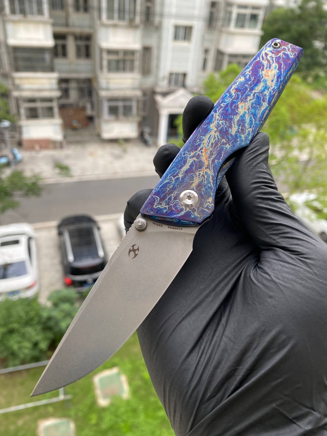 【特惠】KANSEPT Chimera CPM S35VN钢 钛手柄 K1096A5 钛蓝紫色 原价1180 特惠599