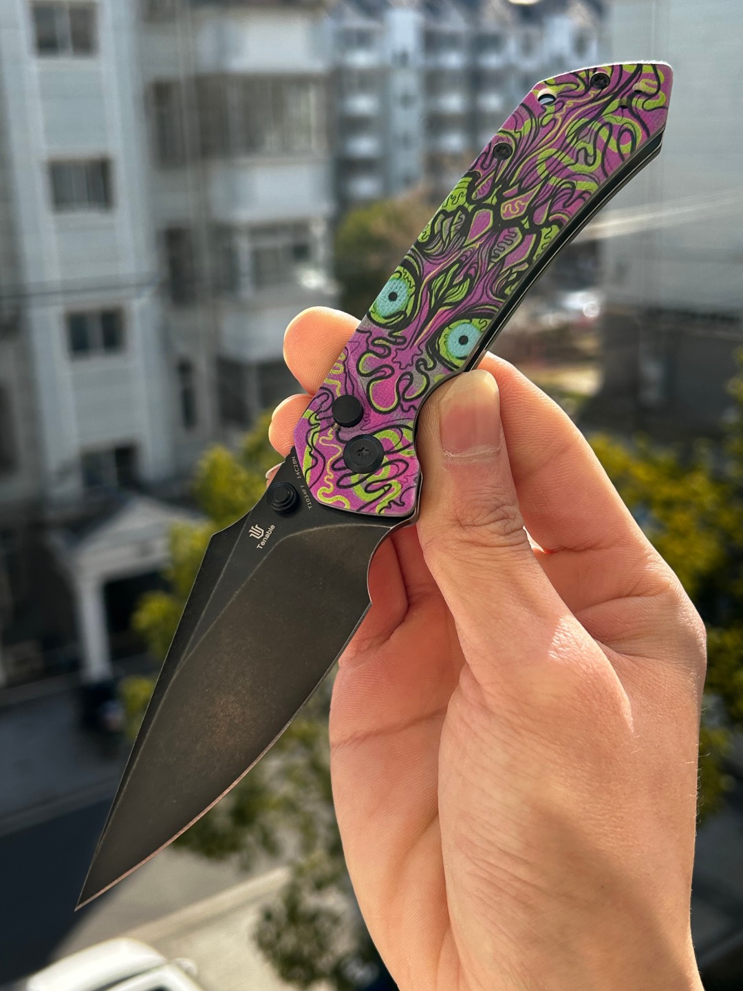 Tenable Fenrir 14C28N钢 G10手柄 T1034F7 紫色印花 454