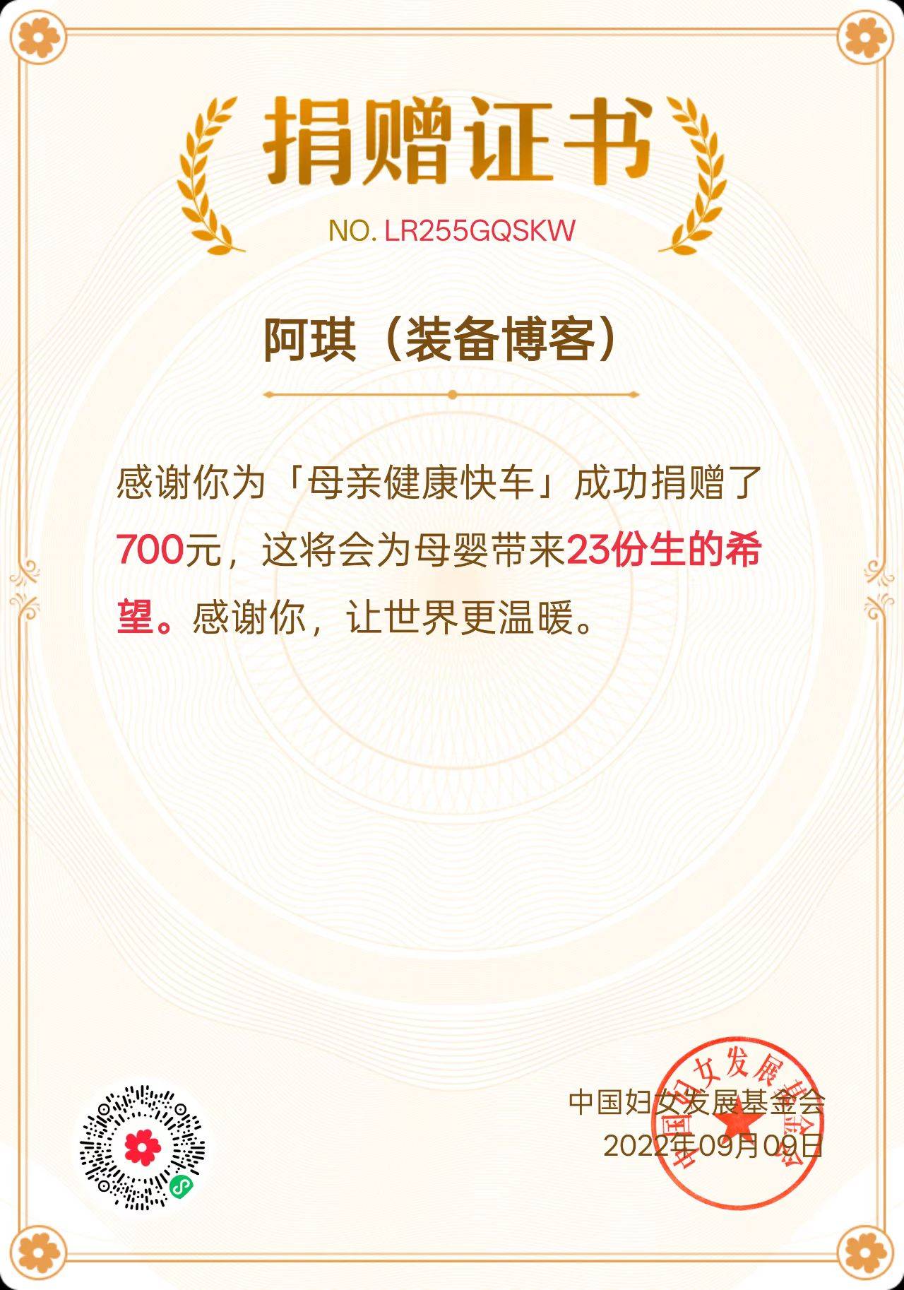 母亲健康快车 公益捐助