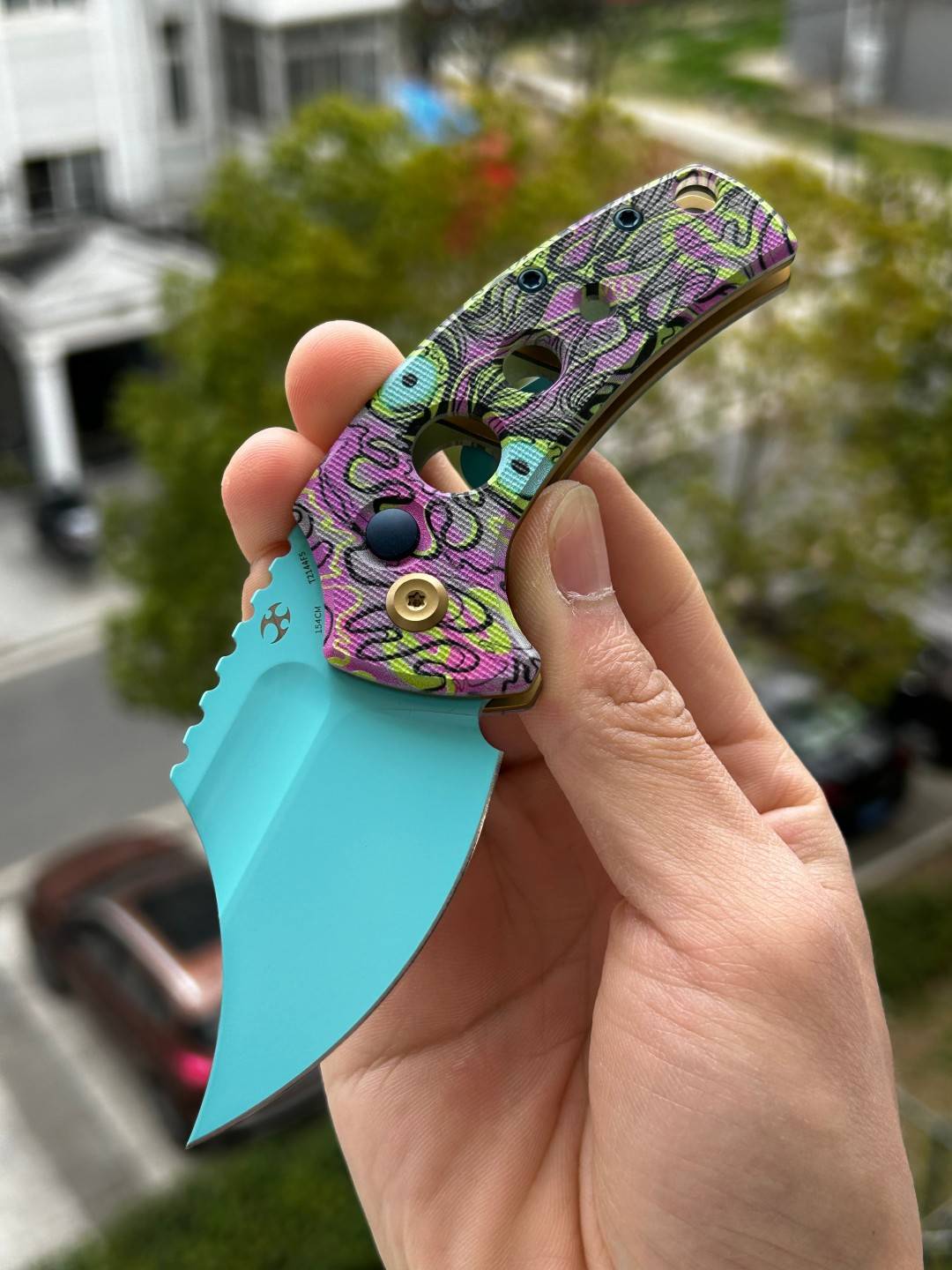 Kansept Wasp 154CM钢 Jade G10手柄 T2144F5 紫色+浅蓝色 559