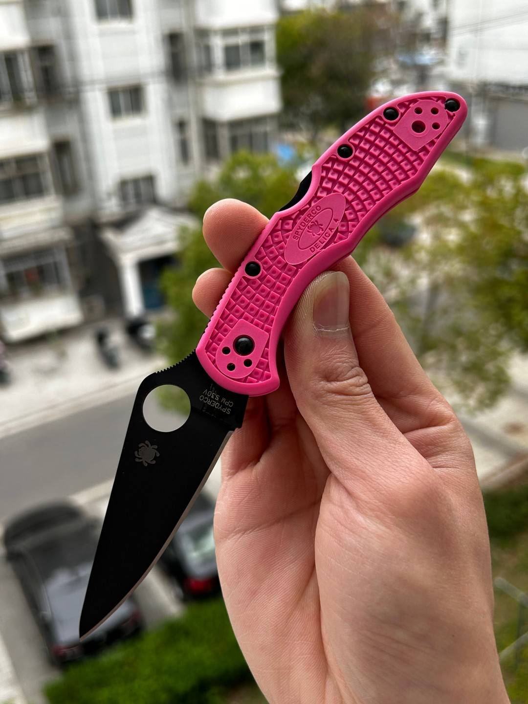 Spyderco  C11FPPNS30VBK   CPM S30V钢  FRN尼龙手柄  粉色  1200