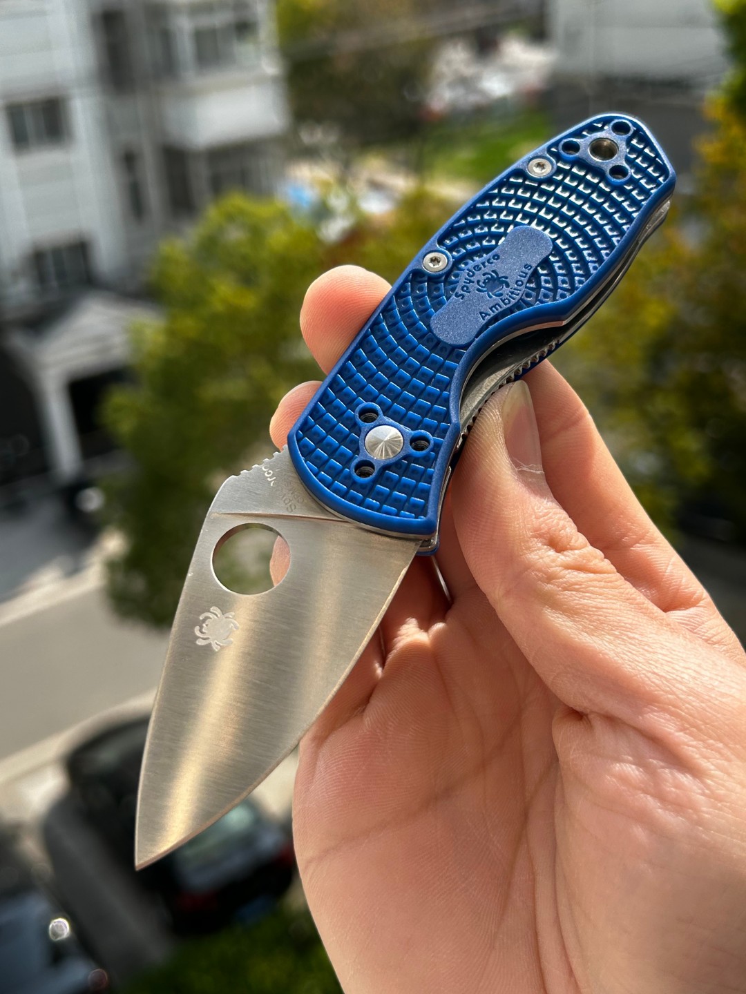 Spyderco Ambitious Lightweight S35VN钢 FRN手柄 C148PBL 蓝色 800