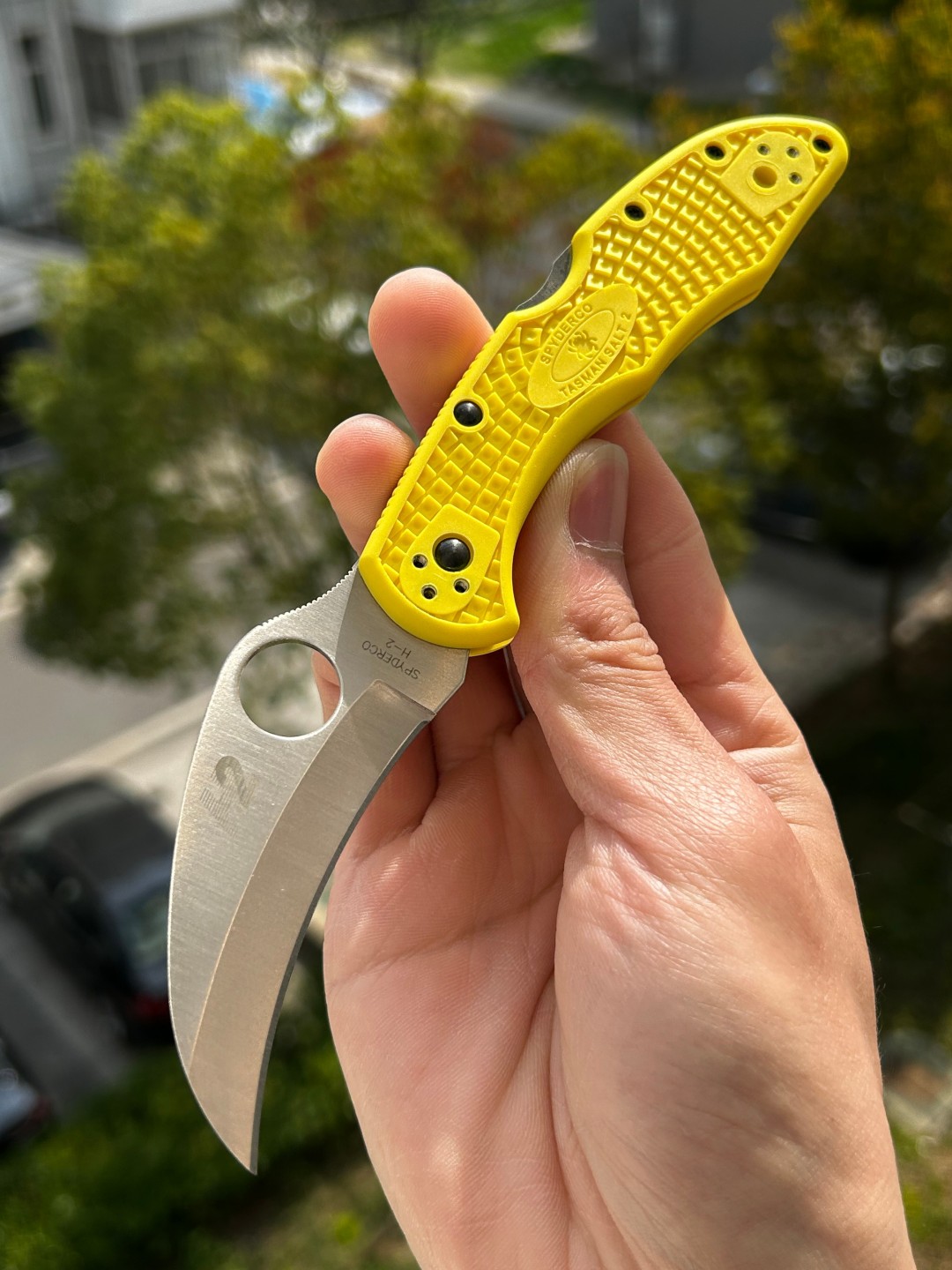 Spyderco  C106PYL2   Tasman Salt 2钢   FRN尼龙手柄   黄色 900