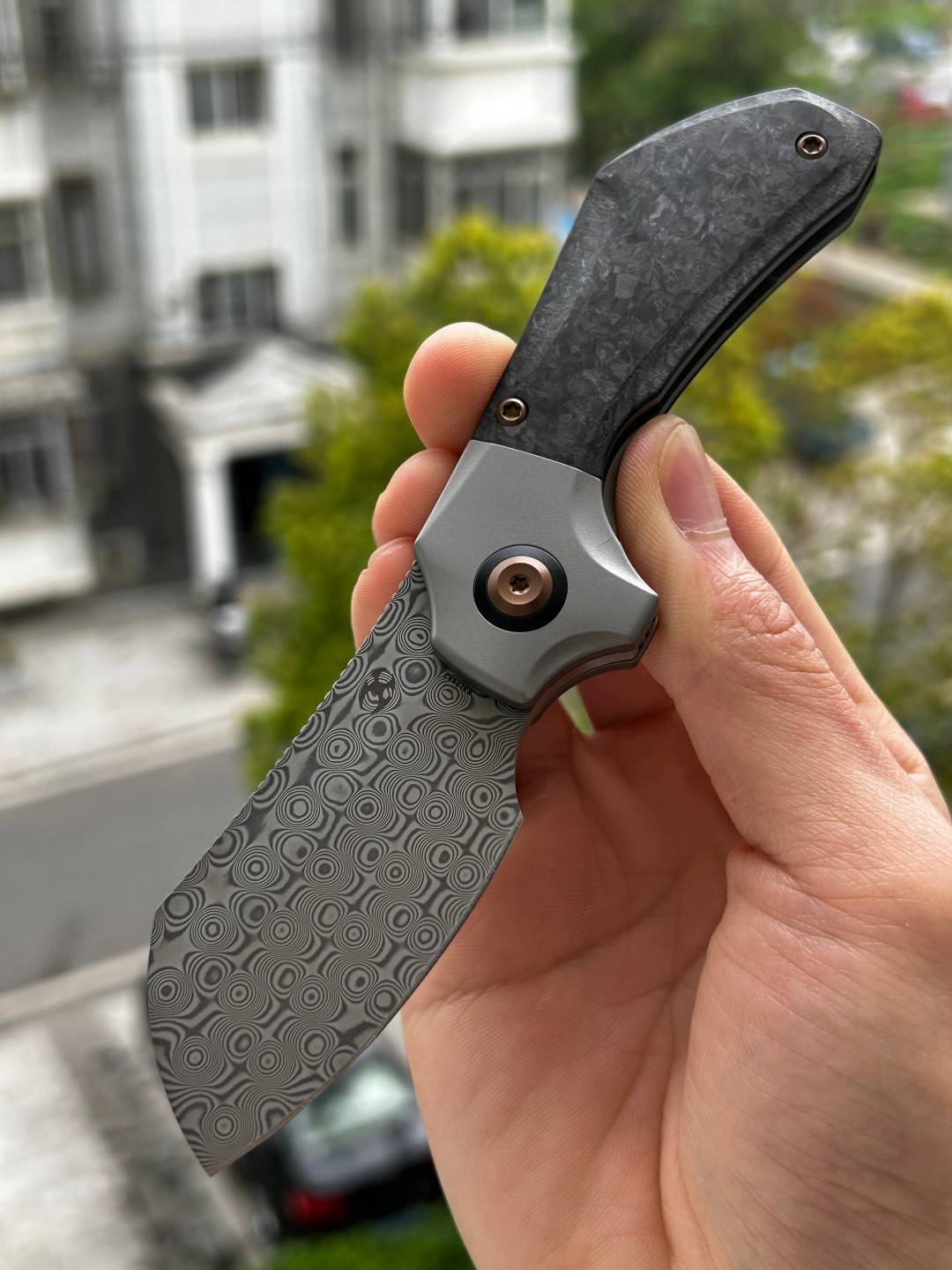 KANSEPT Pluto 大马士革钢 钛合金+碳纤维手柄 K3129A3 黑色+灰色 1091