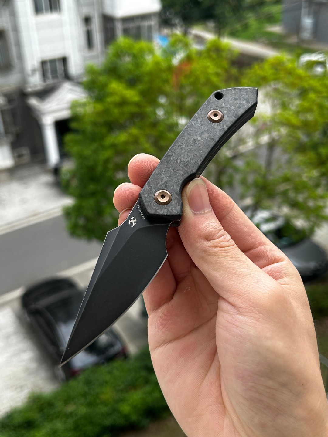 Kansept Fenrir D2钢 碳纤维柄 G3034A1 黑色 420