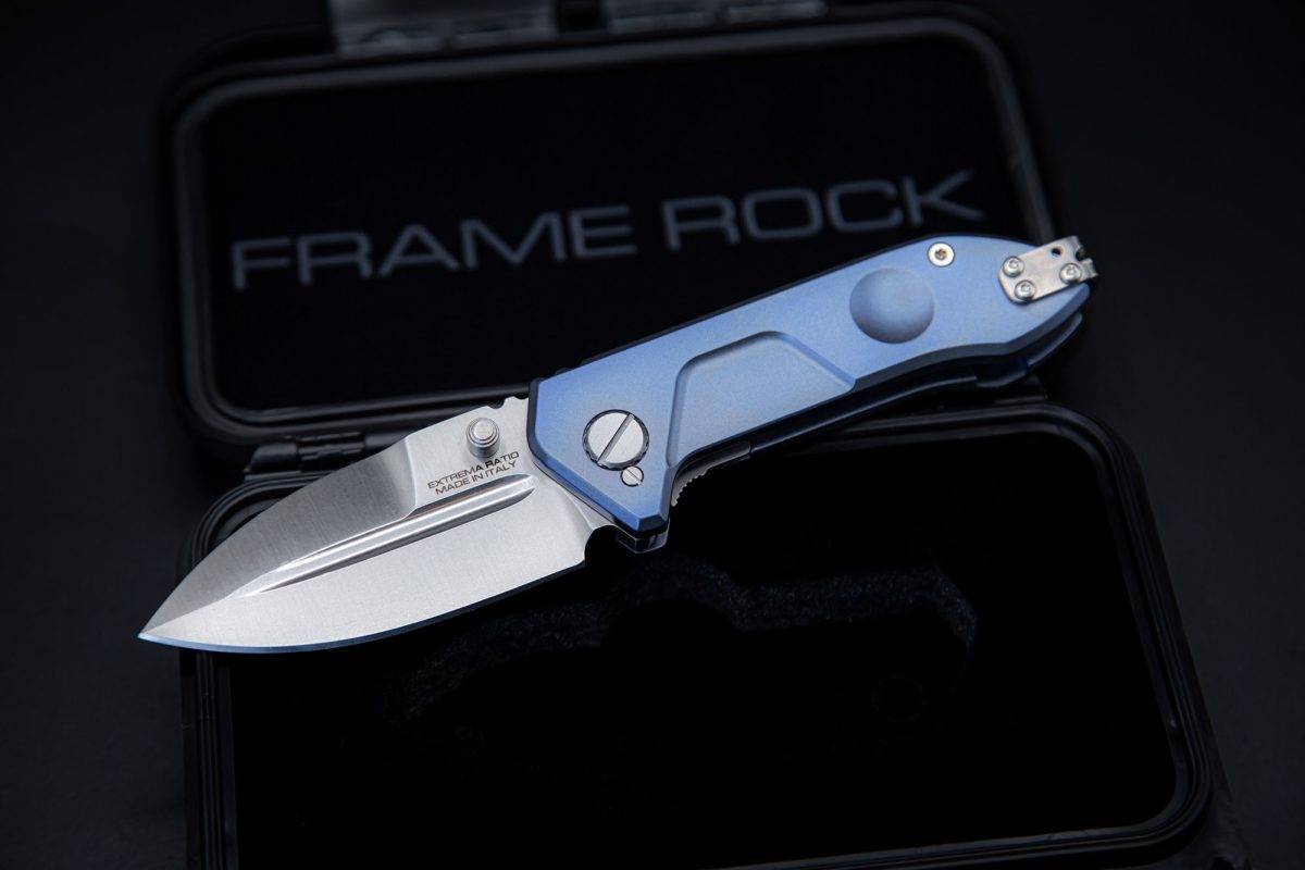 Extrema Ratio FRAME ROCK N690钢 钛制手柄 04.1000.0456/SAT/BLU 蓝色 4799