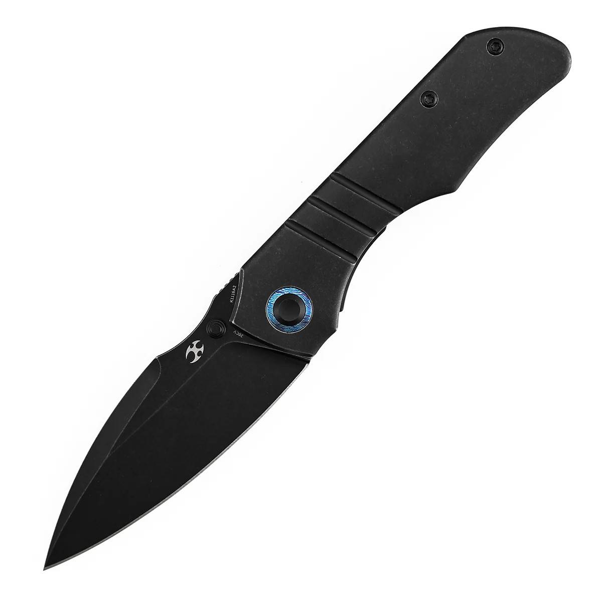 Kansept Mini Lanza CPM-20CV钢 钛合金 + 钛马士革手柄 K1116A2 黑色 1640