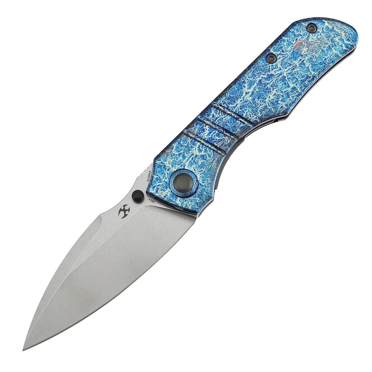 Kansept Mini Lanza CPM-20CV钢 钛合金手柄 K1116A3 闪电纹 1850