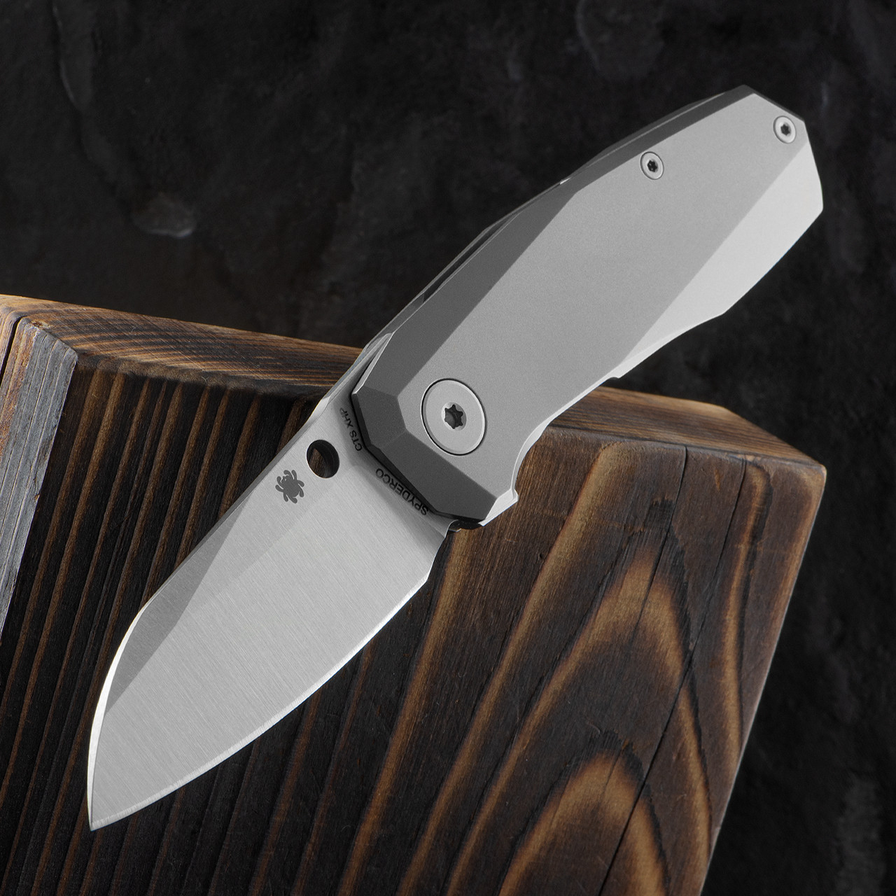 Spyderco Marcin Slysz Techno 3 CTS-XHP钢 钛柄 C158TIP3 喷砂 2100