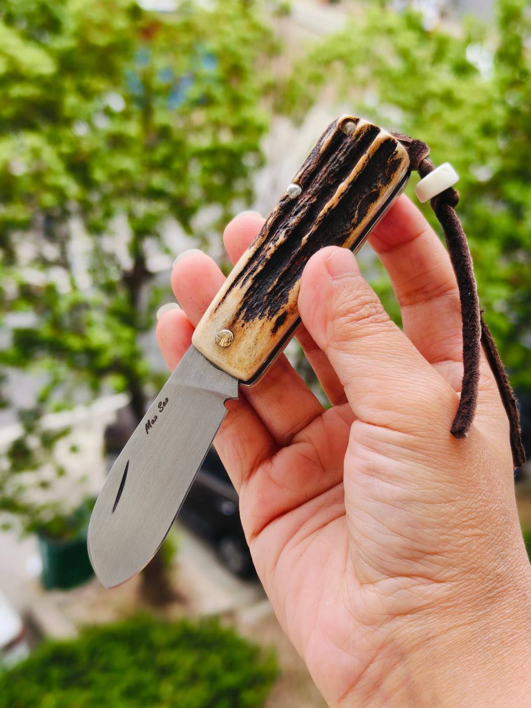 Sao Knife Elephant 小象 CPM-20CV钢 鹿角柄 2000