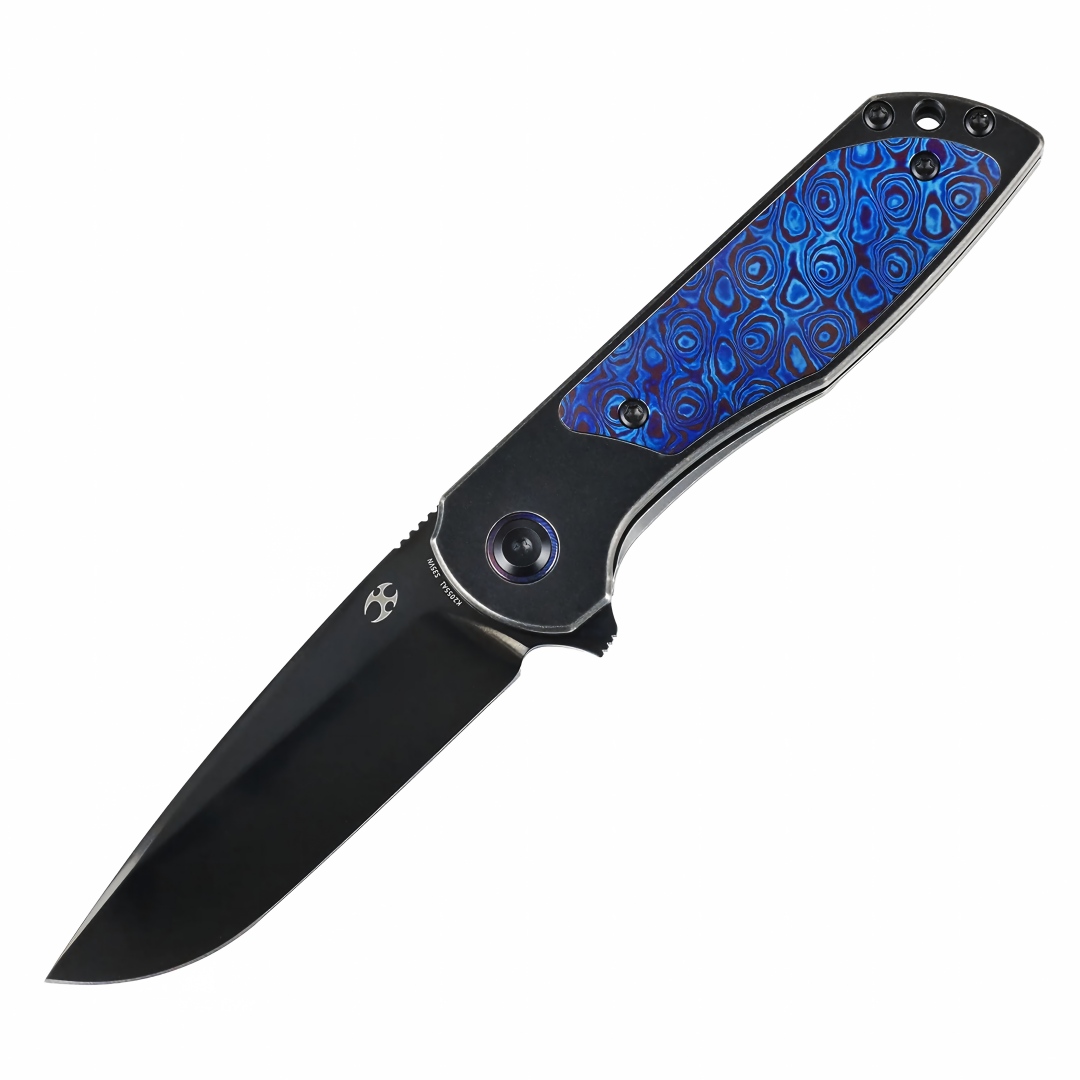 Kansept Ptarmigan CPM-S35VN钢 钛合金+钛马士革钢手柄 K2055A1 蓝黑色 2240